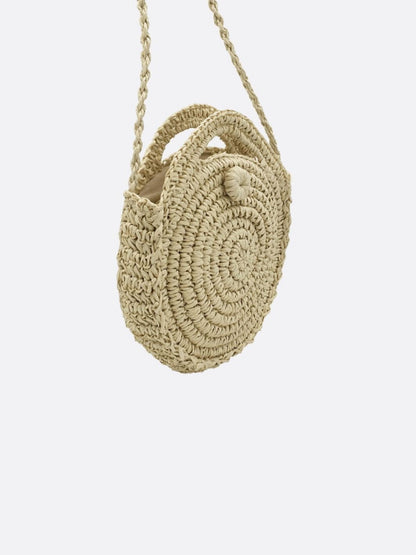 Chic Summer Round Straw Crossbody Bag