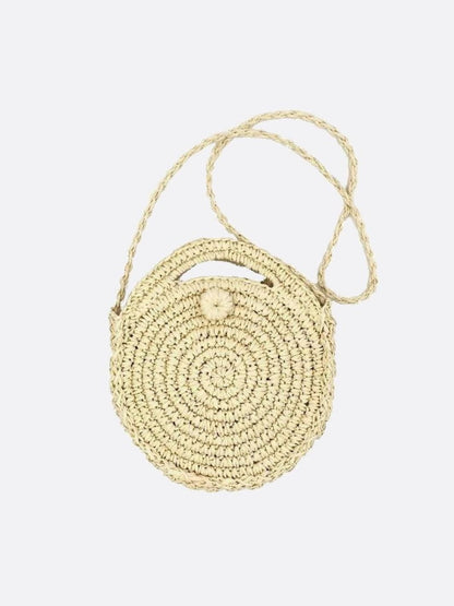 Chic Summer Round Straw Crossbody Bag