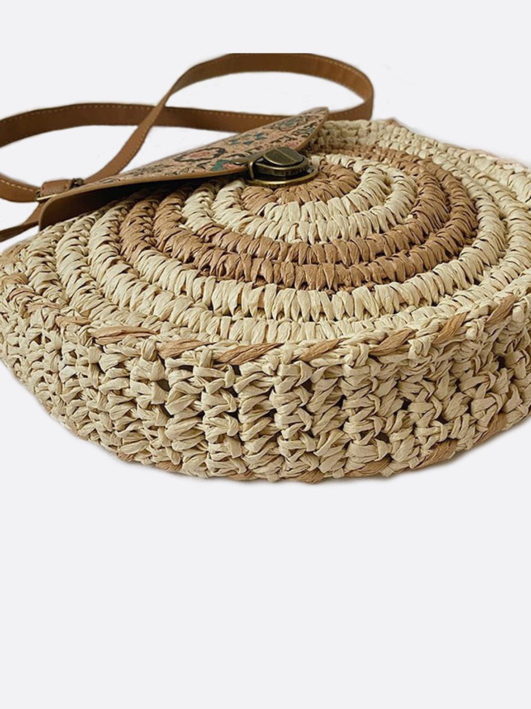 Round Summer Crossbody Straw Bag