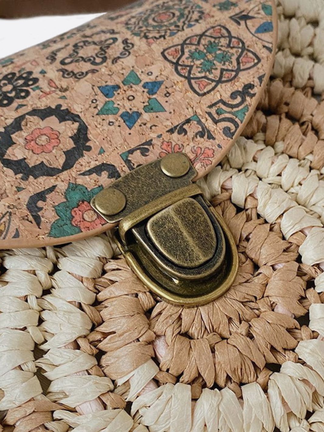 Round Summer Crossbody Straw Bag