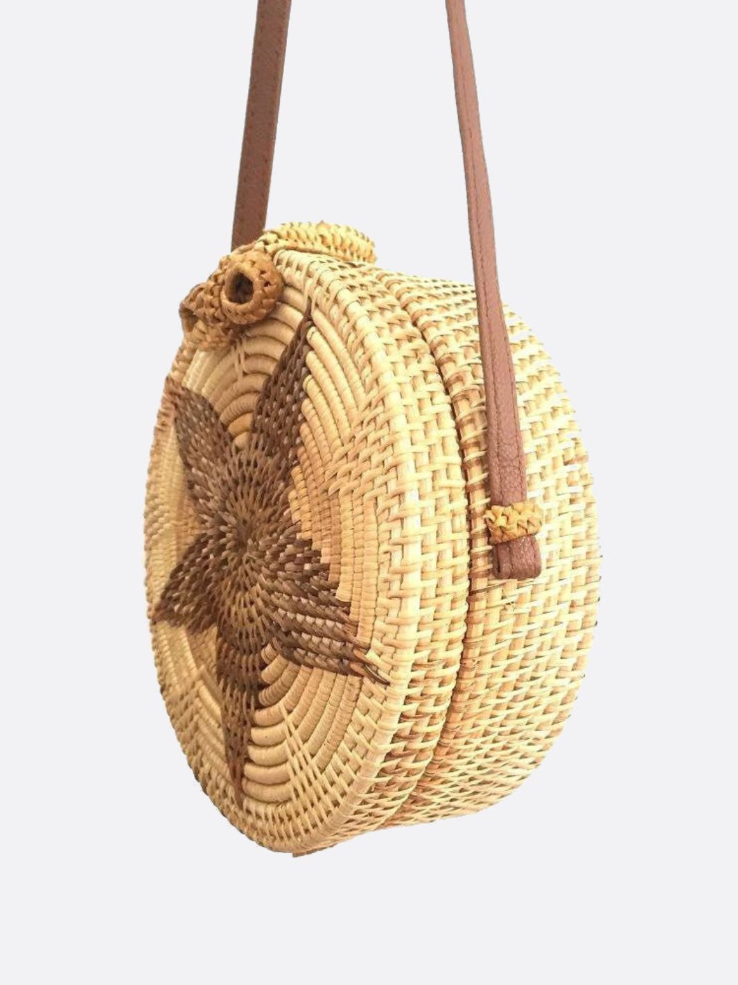 Boho Round Straw Crossbody Bag