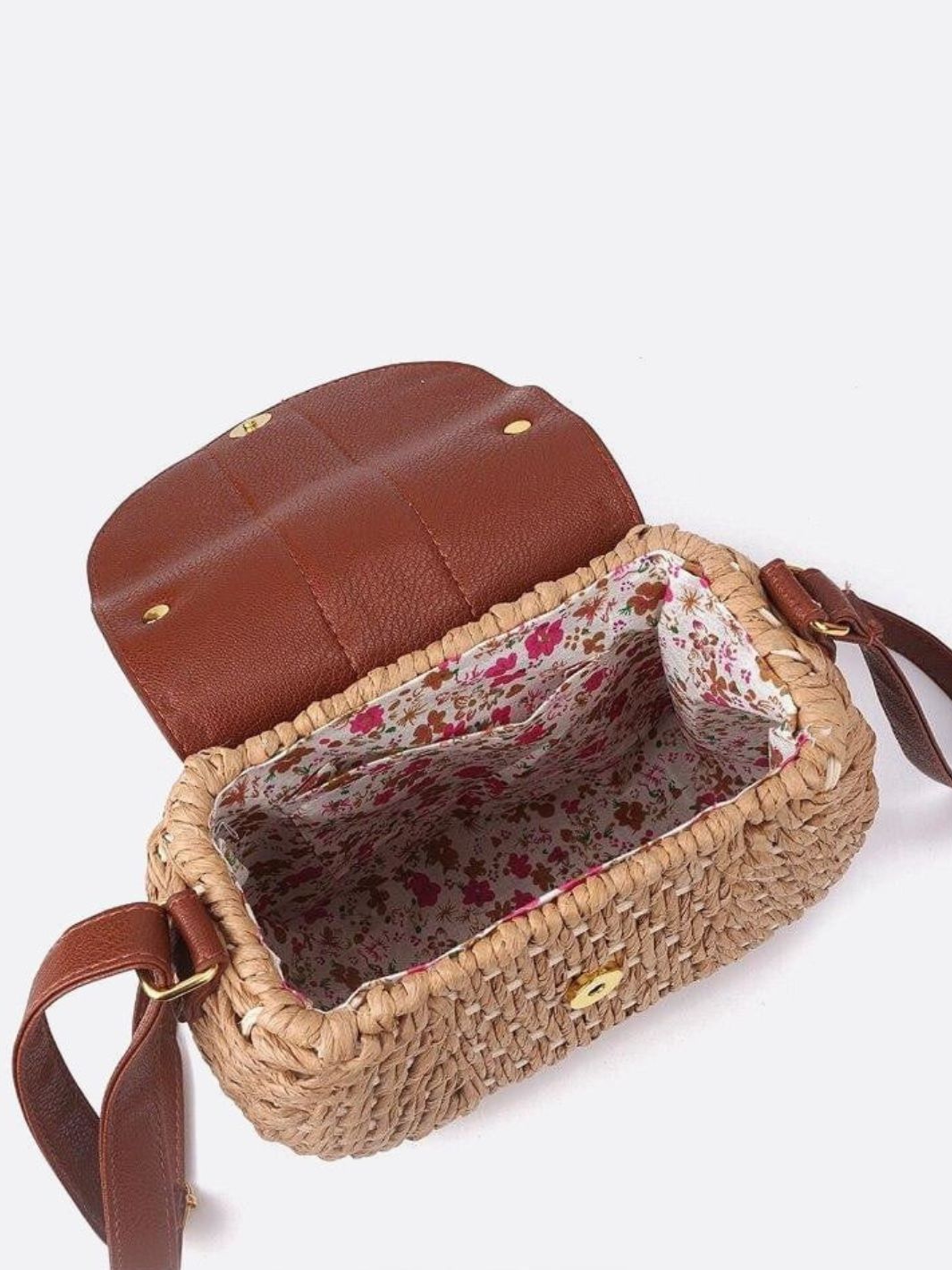 Straw messenger bag
