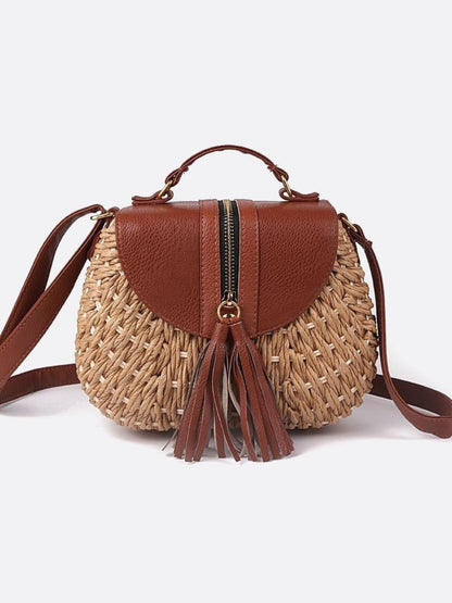 Straw messenger bag
