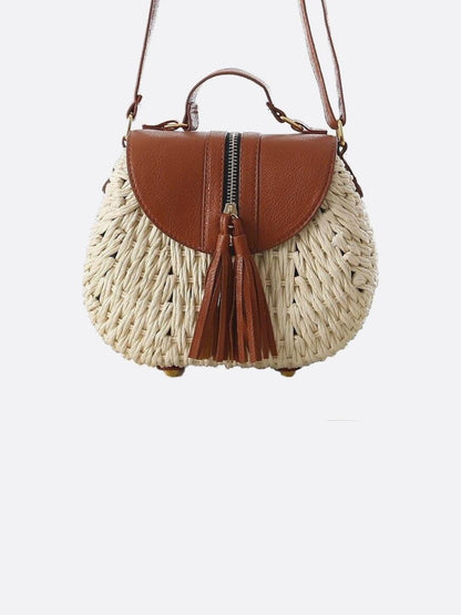 Straw messenger bag