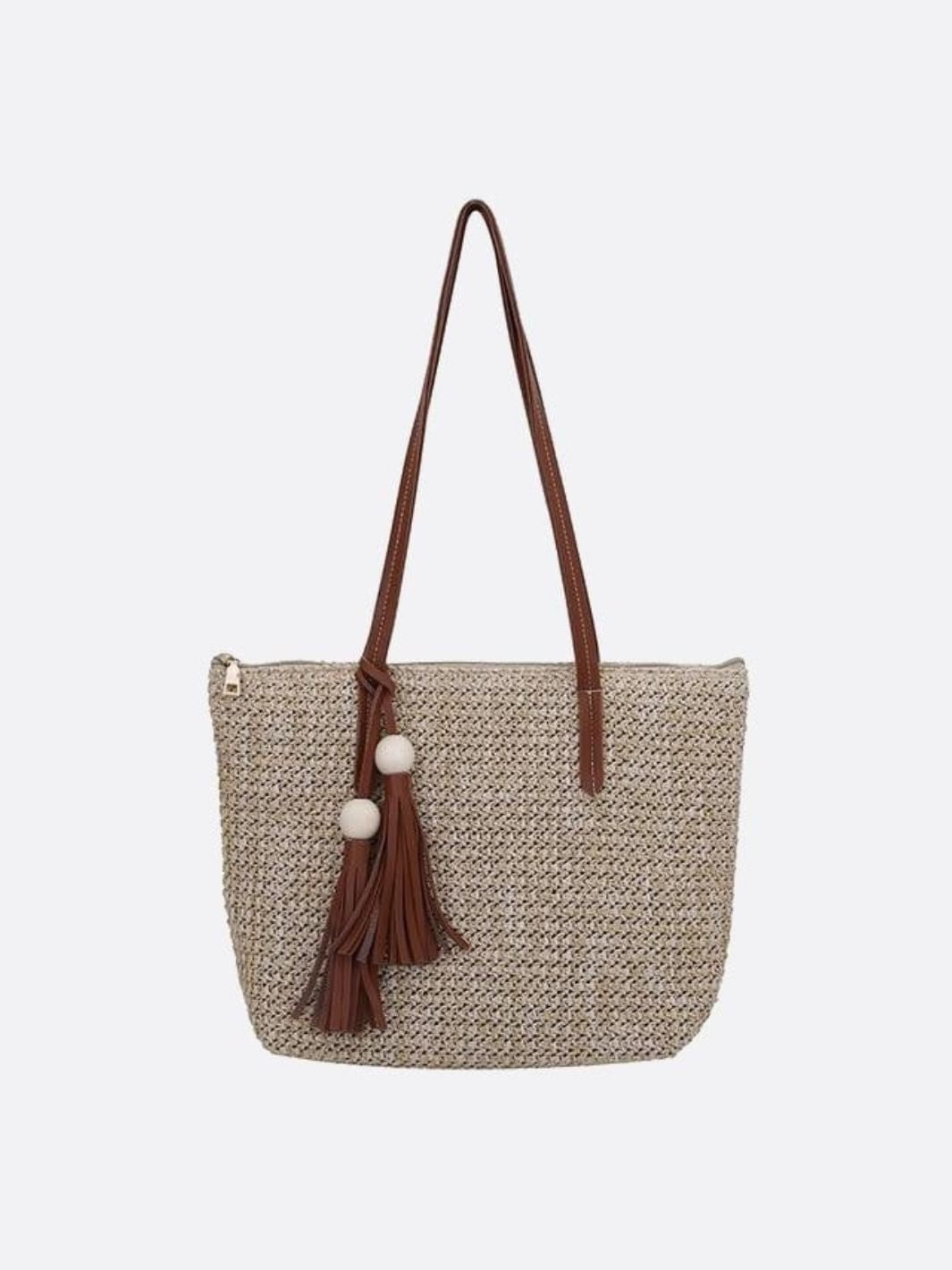 Bohemian straw bag
