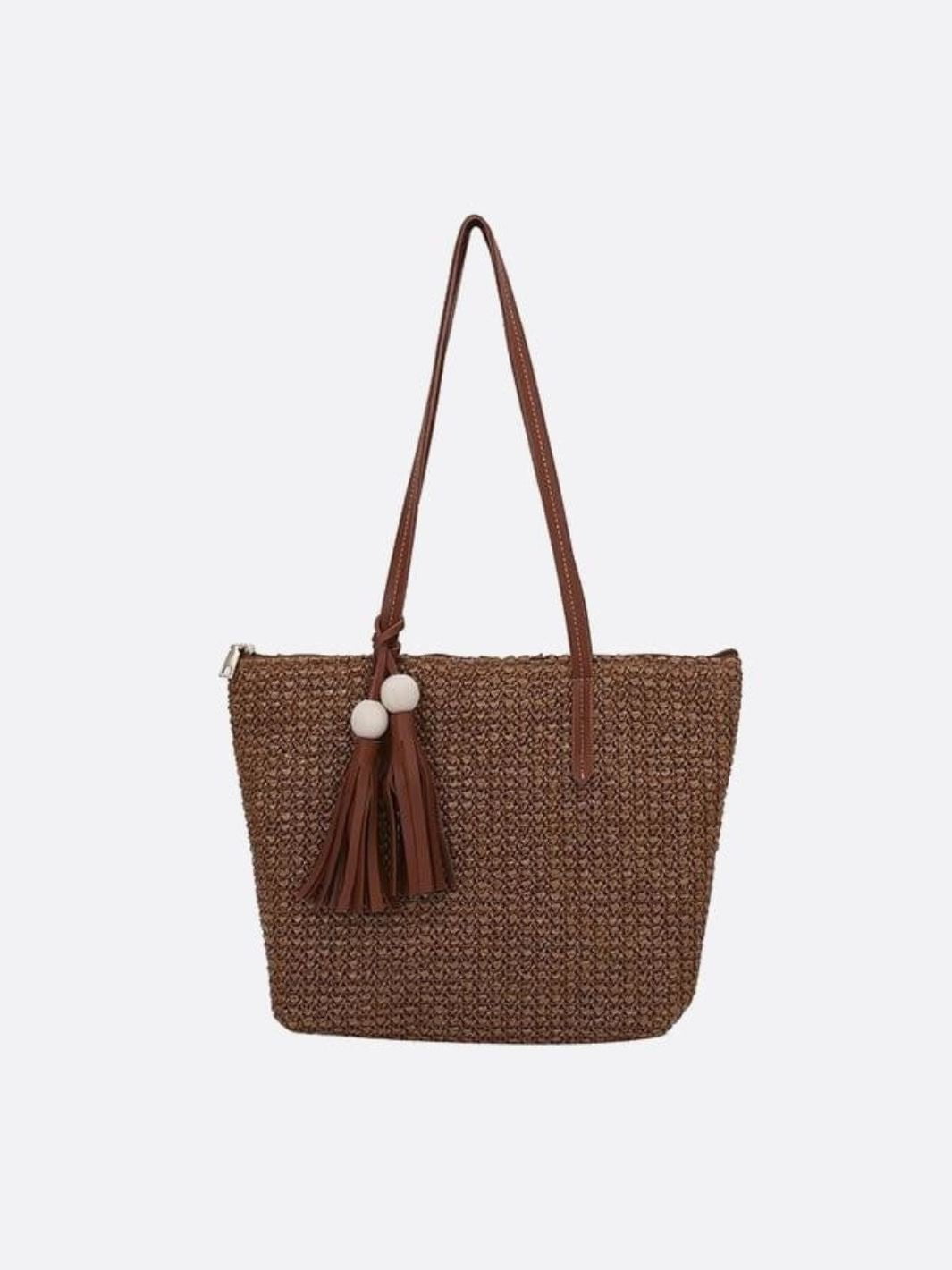 Bohemian straw bag