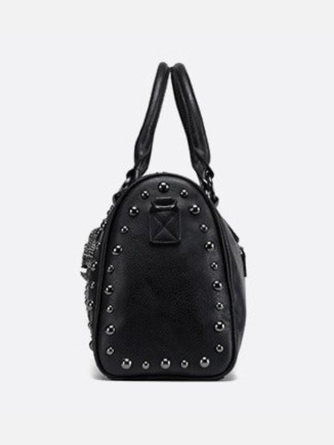 Black Studded Vegan Bowling Bag