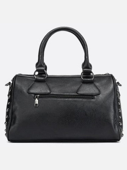 Black Studded Vegan Bowling Bag