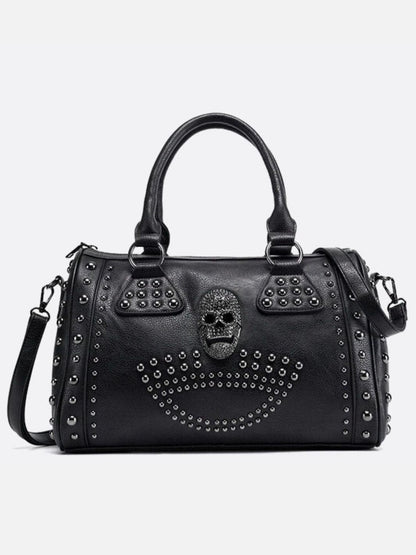 Black Studded Vegan Bowling Bag