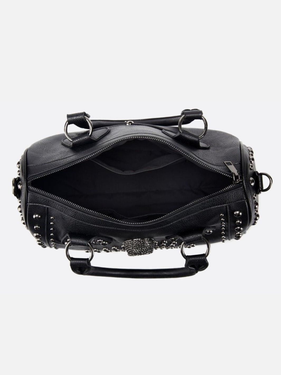 Black Studded Vegan Bowling Bag