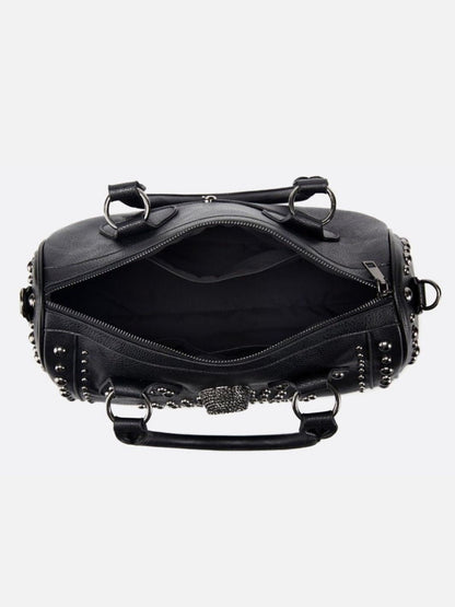 Black Studded Vegan Bowling Bag