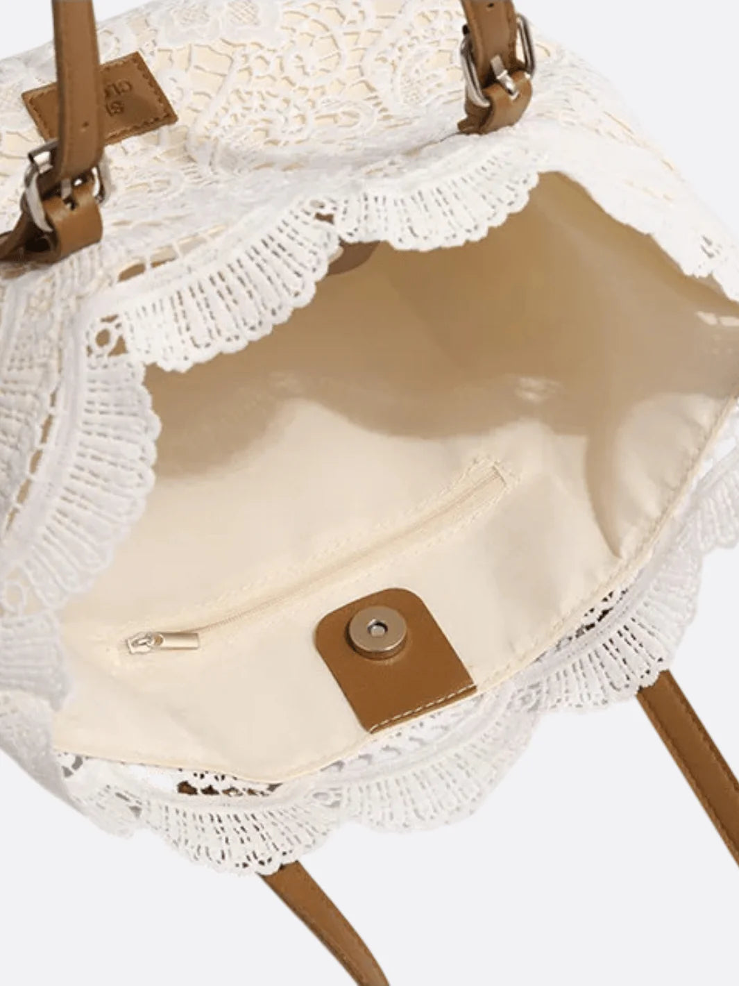 Lace Embroidered Cotton Tote Bag