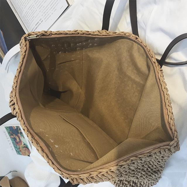 Large straw tote bag