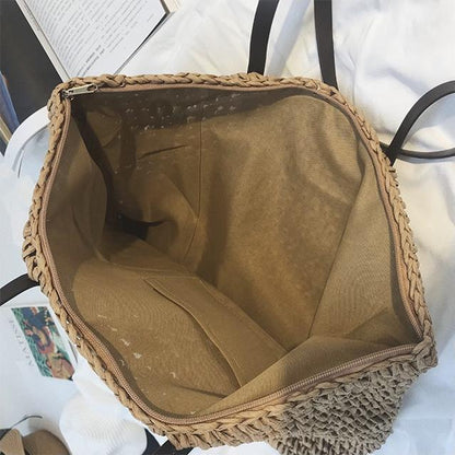 Large straw tote bag