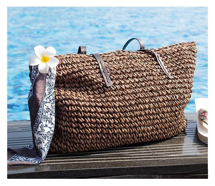 Large straw tote bag