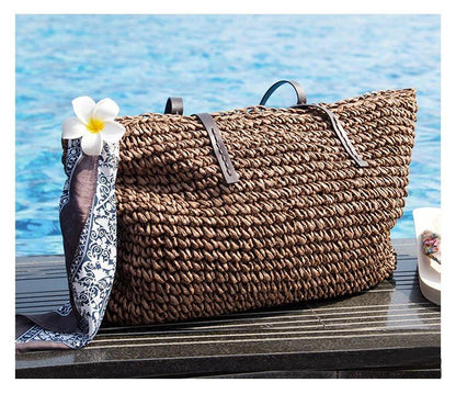 Large straw tote bag