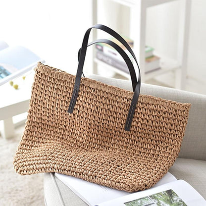 Large straw tote bag