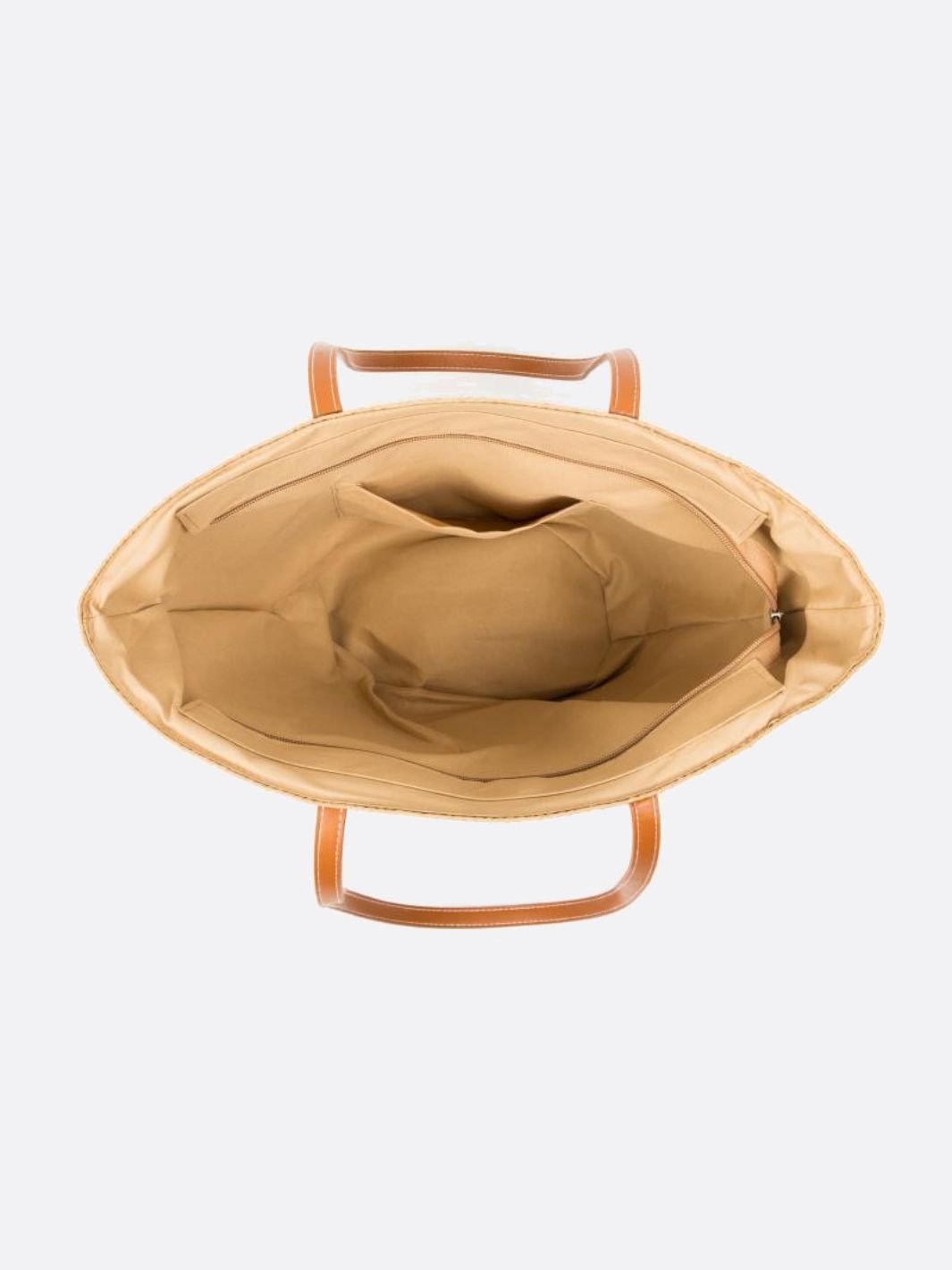 Straw and leather tote bag