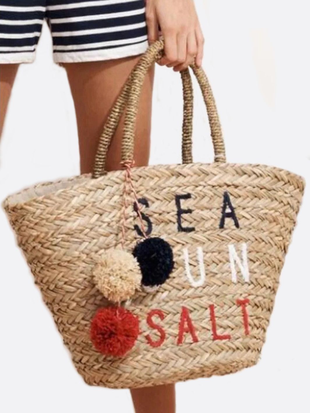 Wicker basket tote bag