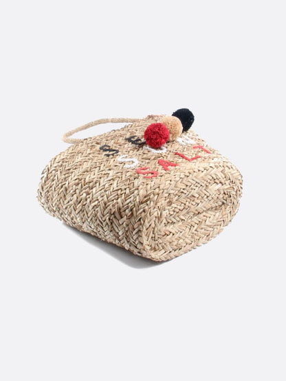 Wicker basket tote bag