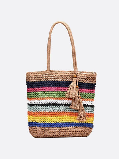 Striped tote bag