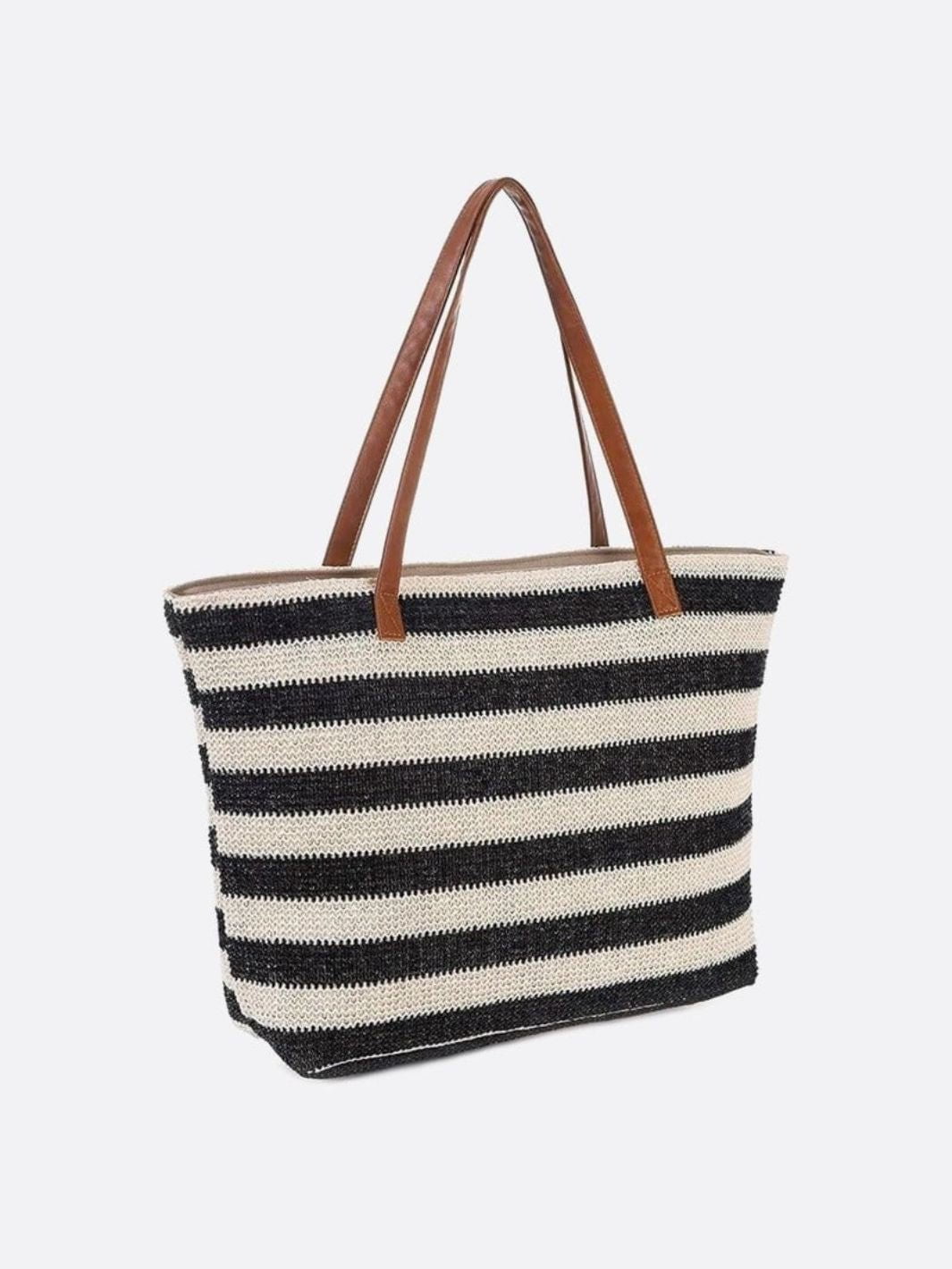 Striped tote bag