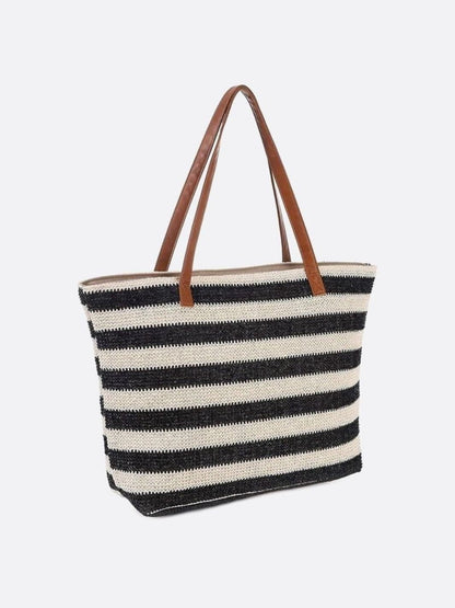 Striped tote bag