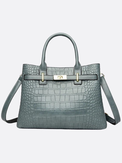 Vegan Croc-Effect Leather Bag