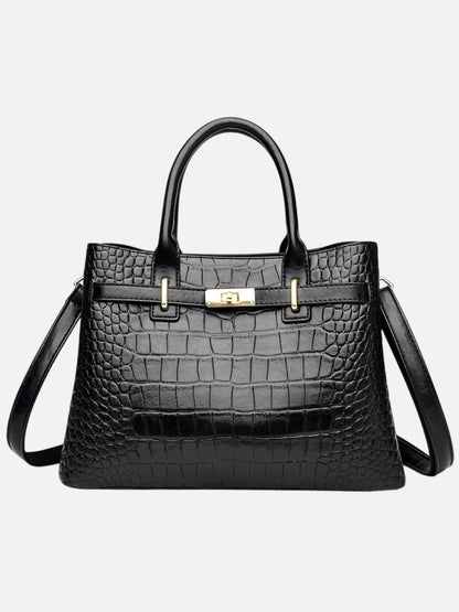 Vegan Croc-Effect Leather Bag