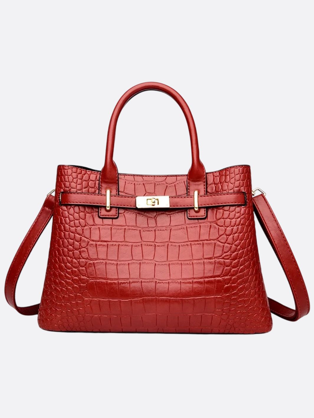 Vegan Croc-Effect Leather Bag