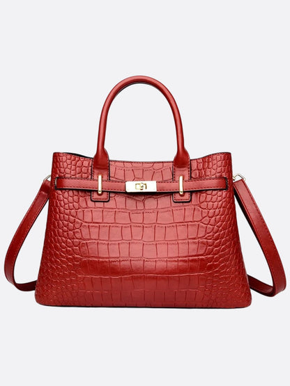Vegan Croc-Effect Leather Bag