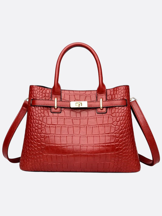 Vegan Croc-Effect Leather Bag
