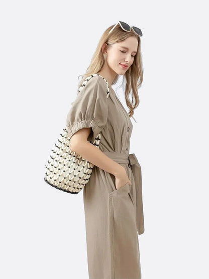 Wooden bead bag