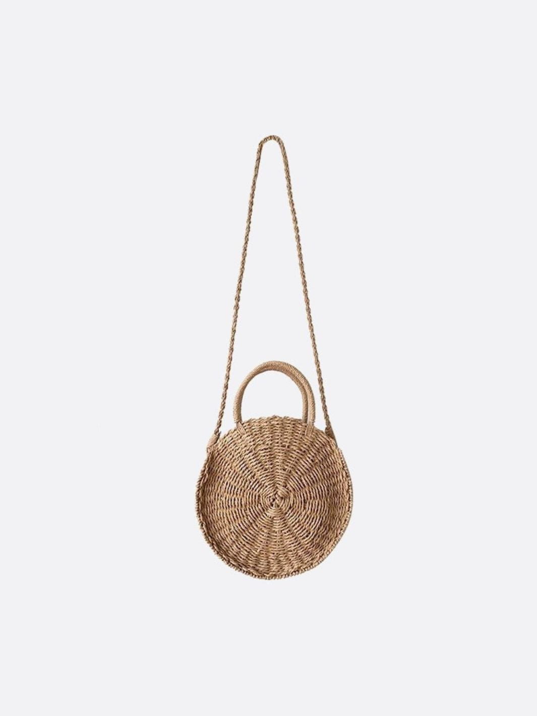 Straw Crossbody Round Bag