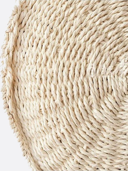 Straw Crossbody Round Bag