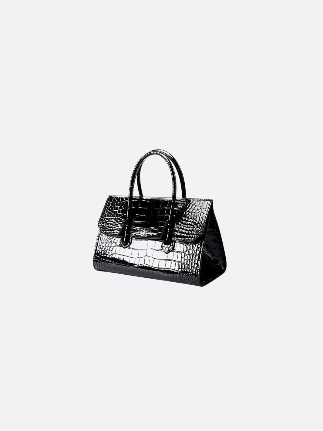 Crocodile-Effect Leather Bag