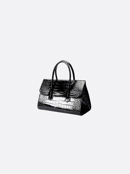 Crocodile-Effect Leather Bag