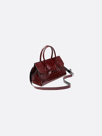 Crocodile-Effect Leather Bag