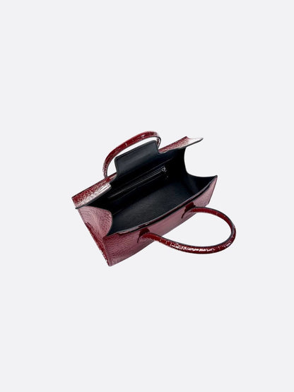 Crocodile-Effect Leather Bag