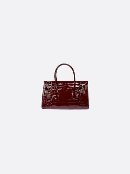 Crocodile-Effect Leather Bag