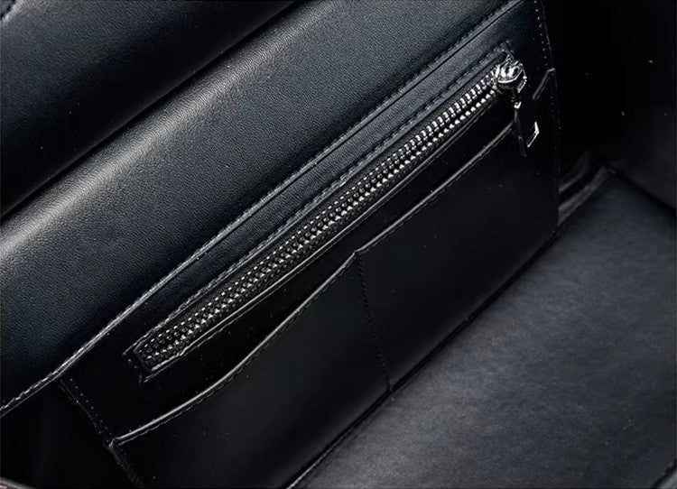 Crocodile-Effect Leather Bag