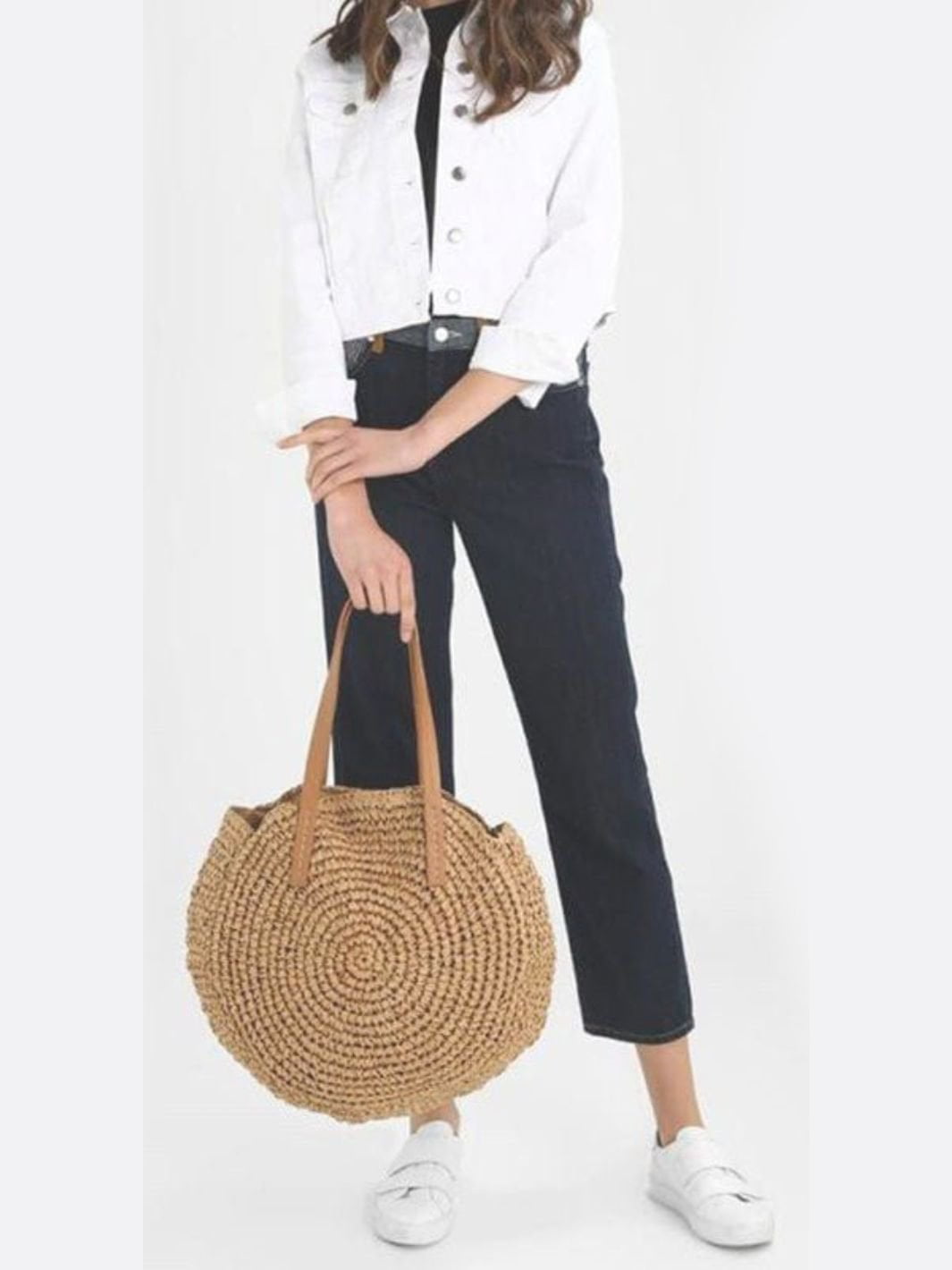 Straw shoulder bag