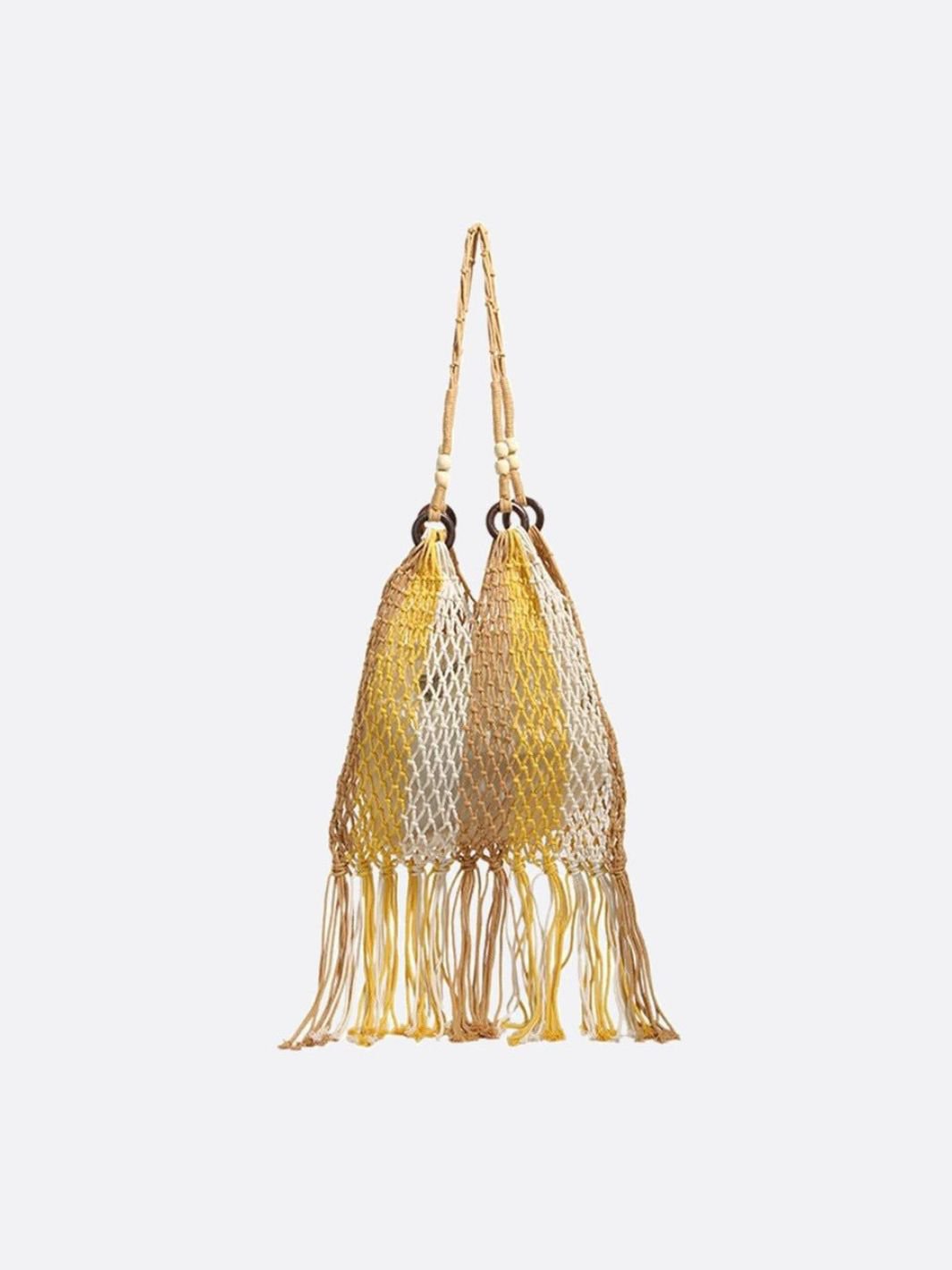 Mesh bag with stripes