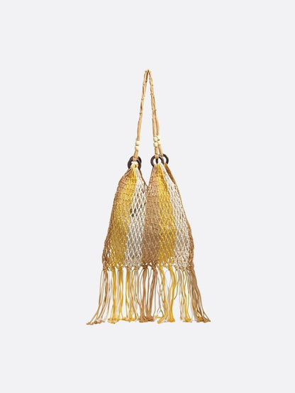 Mesh bag with stripes