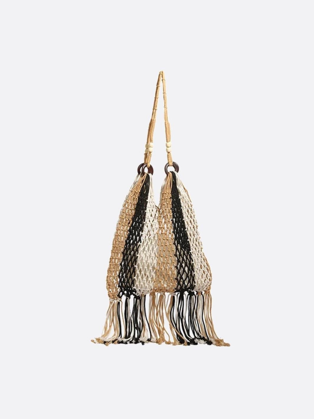 Mesh bag with stripes