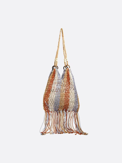 Mesh bag with stripes