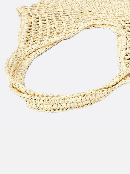 Lightweight Crochet & Straw Shoulder Tote