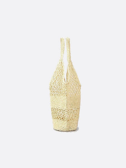 Lightweight Crochet & Straw Shoulder Tote
