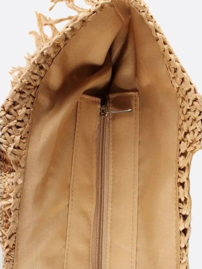 Raffia fringe bag
