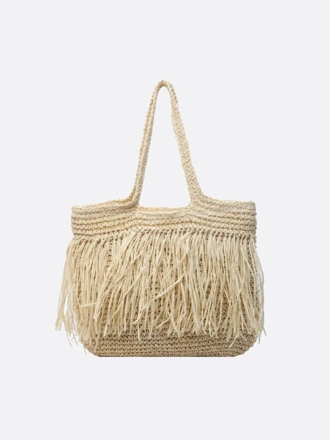 Raffia fringe bag